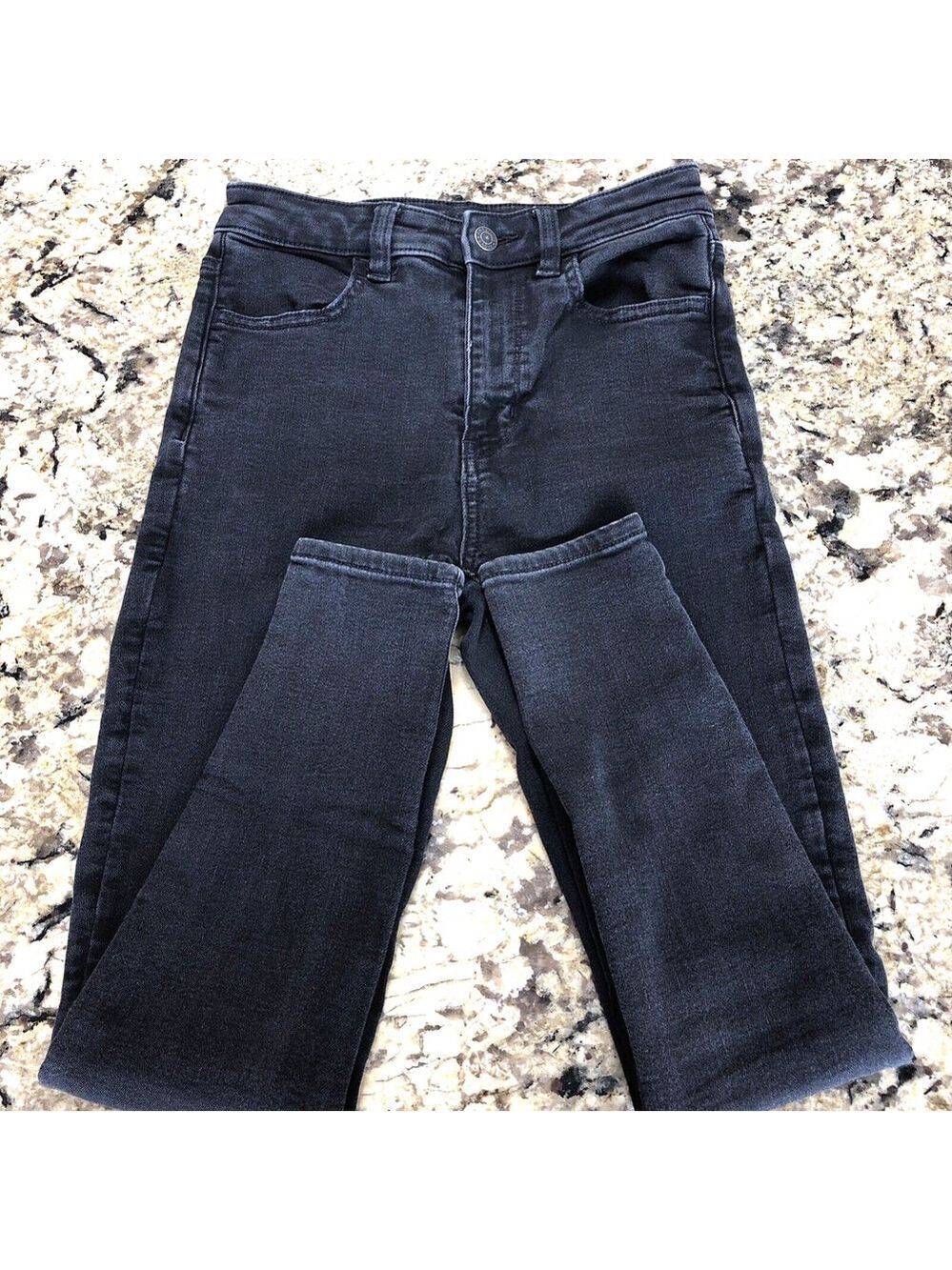 Size 24 X 25 American Eagle Jeans Womens Next Level Stretch Skinny Black